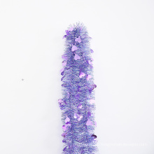 light purple tinsel garland Valentine's Day ornaments with little heart shaped